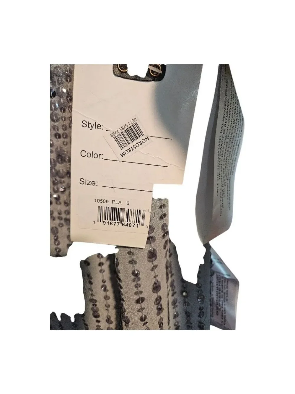 Mac Duggal Sequin Embellished Midi Dress Grey Size 6 - Picture 9 of 11